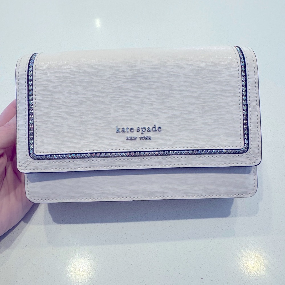 Kate Spade Morgan Crystal Inlay Leather Crossbody / Wallet - Never Used!